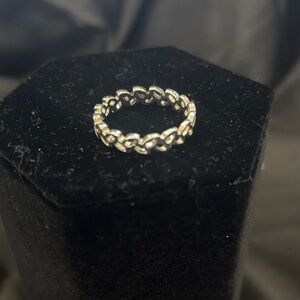 Sterling Silver Twisted Link Eternity Band